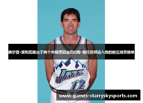 奥尔登·波利尼斯出于两个关键原因选择约翰·斯托克顿进入他的前五球员榜单